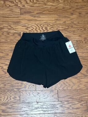 FireSwan Women's Black Hight Rise Lined Athletic Running Stretch Shorts, Sz XXL